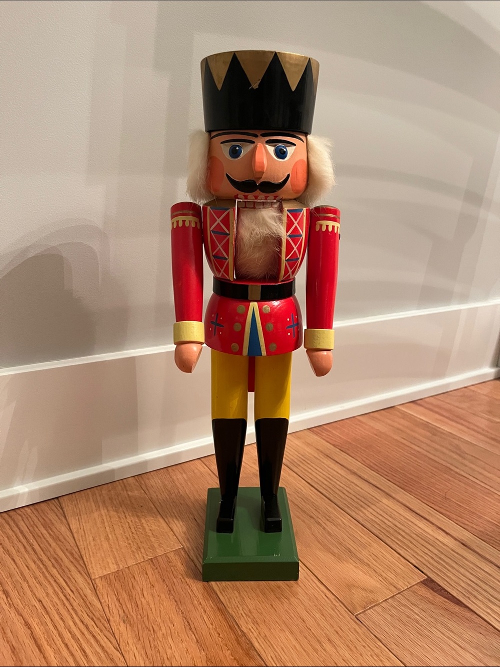 Festive Wooden Nutcracker Soldier in Red and Yellow